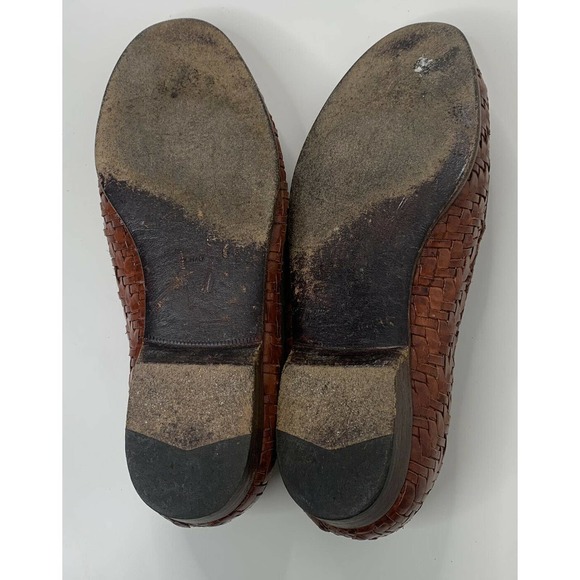 Vintage MARCO EVANI Leather Woven Loafer Shoes 8.5 main image 4